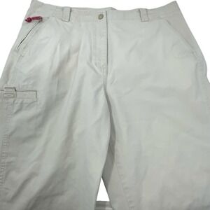 L.L. Bean Women's Size 18 Light Tan Flat Front Cargo Chino Pants Casual Comfort
